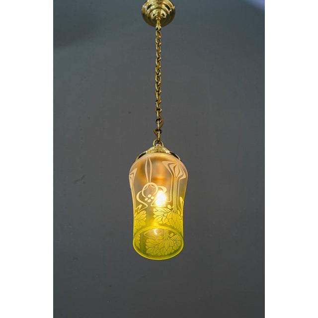 Art Deco Pendant with Original Antique Glass, Vienna, 1920s For Sale - Image 4 of 16