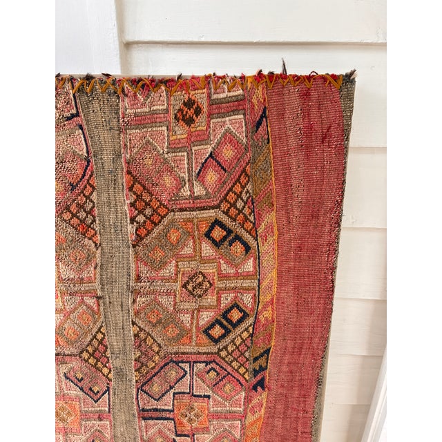 Late 19th Century Antique Caucasian Textile Mounted as Wall Art For Sale - Image 5 of 6