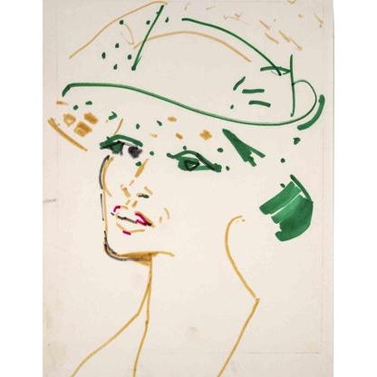 Reynold Arnould 1, Modern Portrait, 1970s, Watercolor For Sale - Image 3 of 3