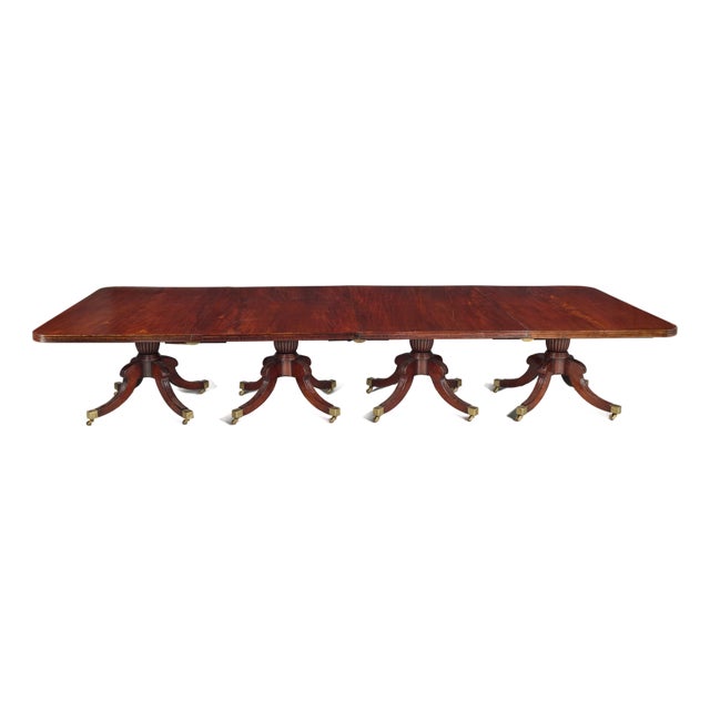 Antique Irish Regency Mahogany Pedestal Dining Table, 1820 For Sale