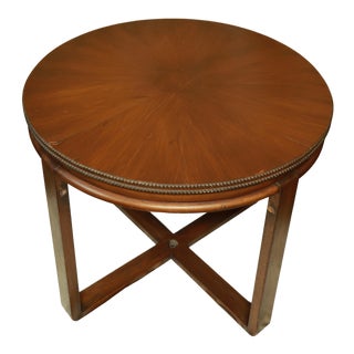 Robert Irwin 1950s Round Walnut Table Mid Century Modern, Card or Office Table For Sale