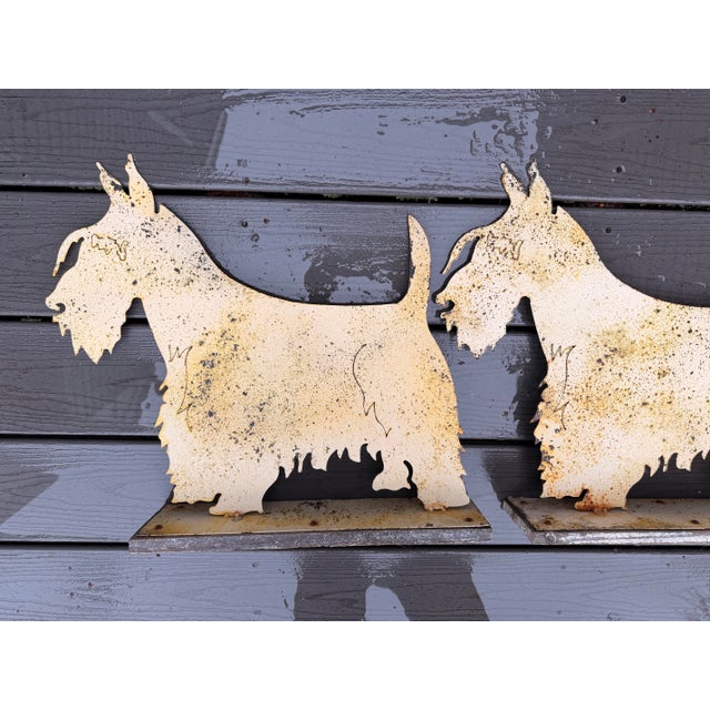 Rustic 1980s 2 Metal Scottish Terrier Dog Sculptures For Sale - Image 3 of 8