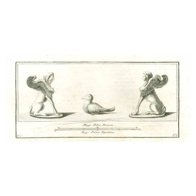 Vincenzo Campana, Ancient Roman Statues, Etching, 18th Century For Sale