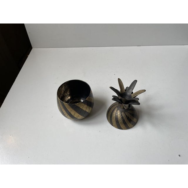 Vintage Hollywood Regency Brass Pineapple Trinket, 1970s For Sale - Image 4 of 8