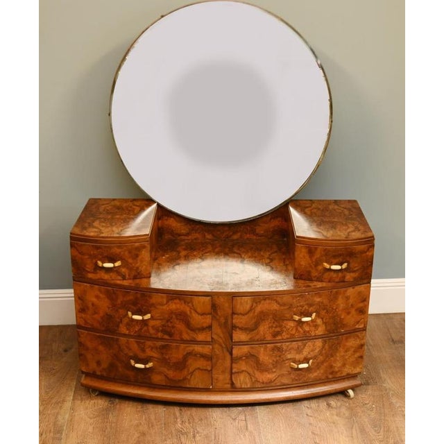 Brown Art Deco Dressing Table in Burr Walnut, 1930 For Sale - Image 8 of 8