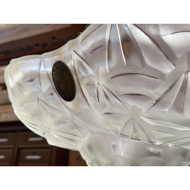 Art Deco Pendant Light in Molded-Pressed Glass from Degué For Sale - Image 17 of 18
