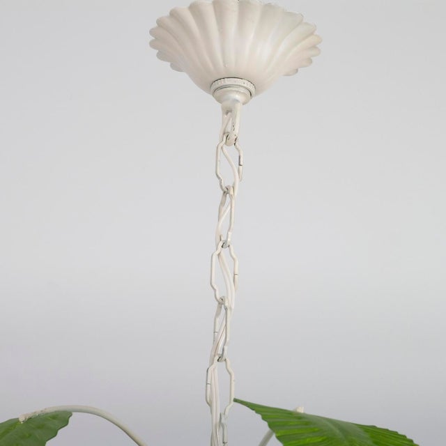 Painted tole palm tree chandelier For Sale - Image 4 of 12
