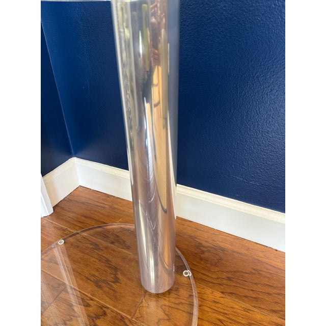 Vintage Lucite and Stainless Steel Drink Table in the Style of Karl Springer For Sale In Orlando - Image 6 of 6