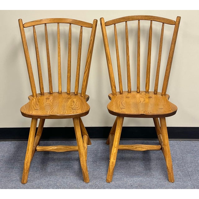 Rustic Hunt Country Rustic Windsor Side Chairs - A Pair For Sale - Image 3 of 12