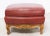 Pouf or ottoman, Louis XV style beech and red skai Good condition with minor marks of use French midcentury For shipping...