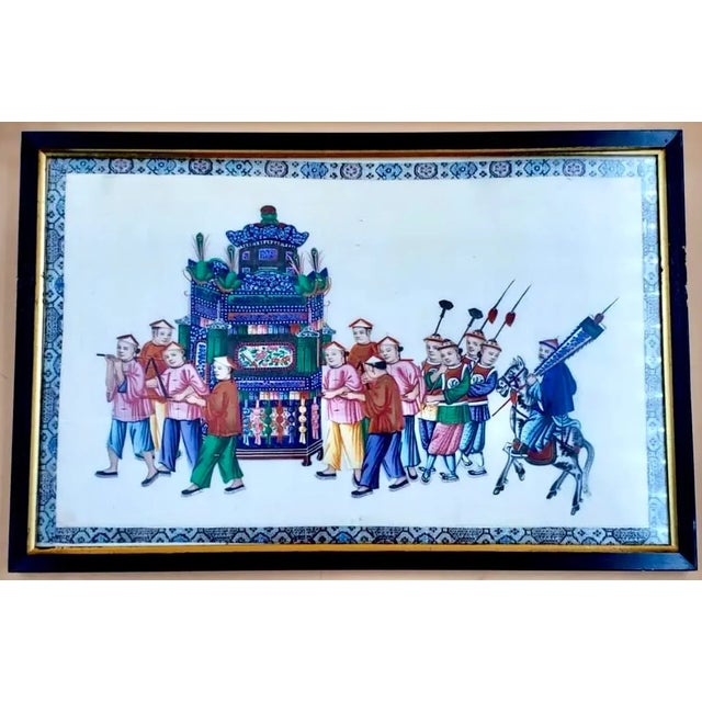 Set of Six Chinese Export Paintings on Pith Paper For Sale - Image 4 of 12