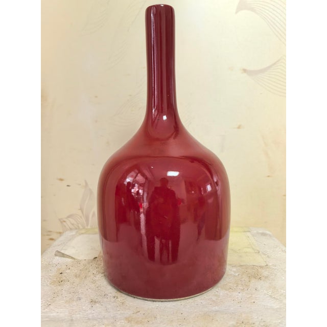 Chinese Chinese Vintage Ceramic Vase,Qing Dynasty Qianlong Marked Red Glaze Porcelain Vase For Sale - Image 3 of 8