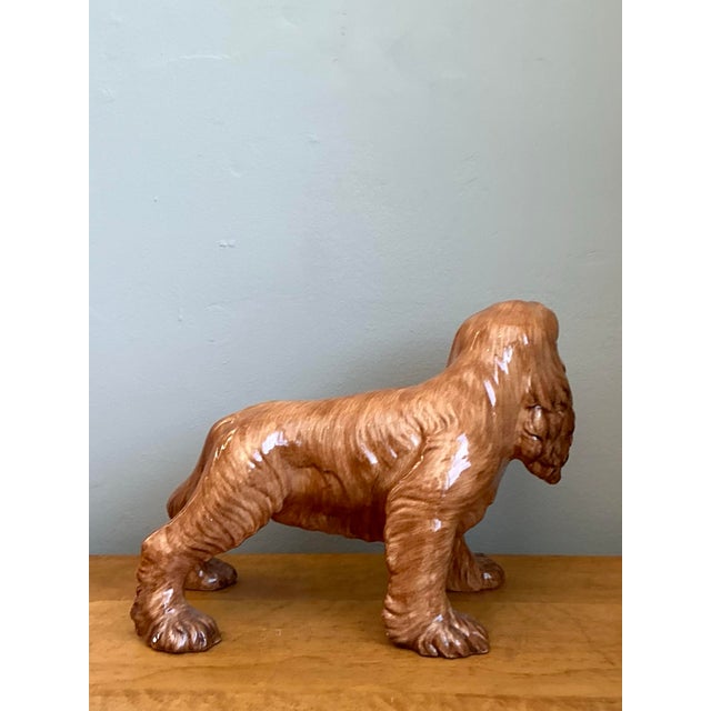Vintage Italian Glazed Ceramic Spaniel For Sale - Image 4 of 12