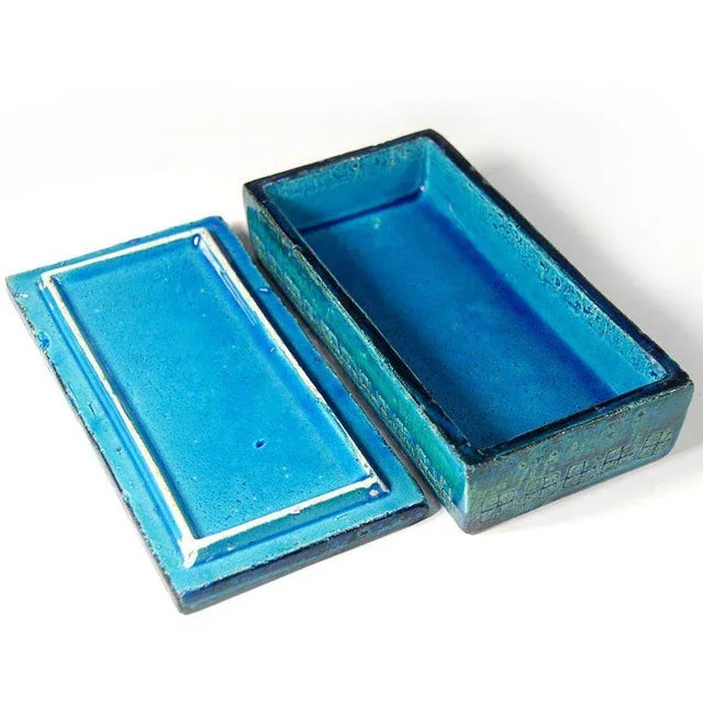 Rimini Blue and Green Bitossi Ceramic Lidded Box, 1960s For Sale - Image 6 of 11