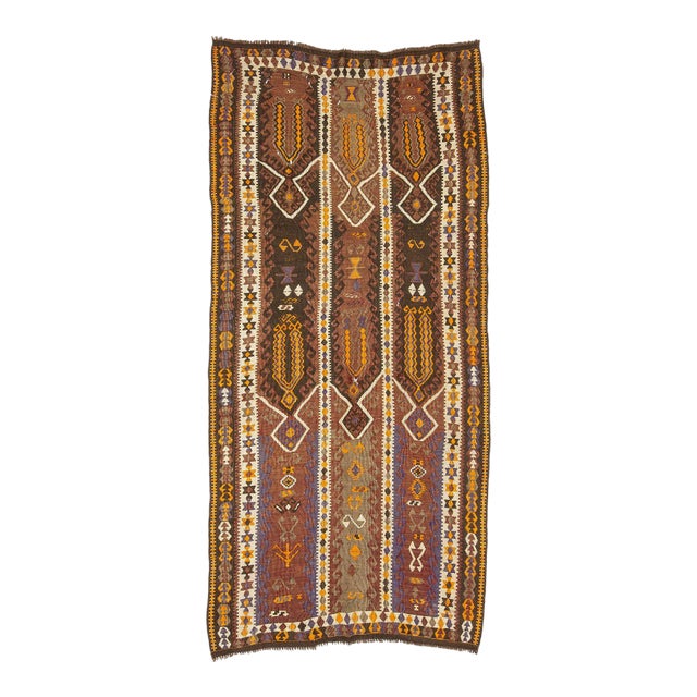 Vintage Turkish Kars Kilim Rug For Sale