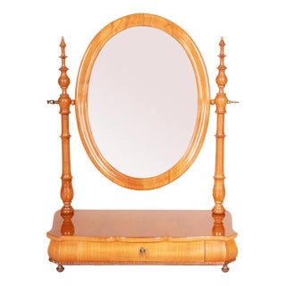 Biedermeier Table Mirror in Cherry Tree, 1860s For Sale