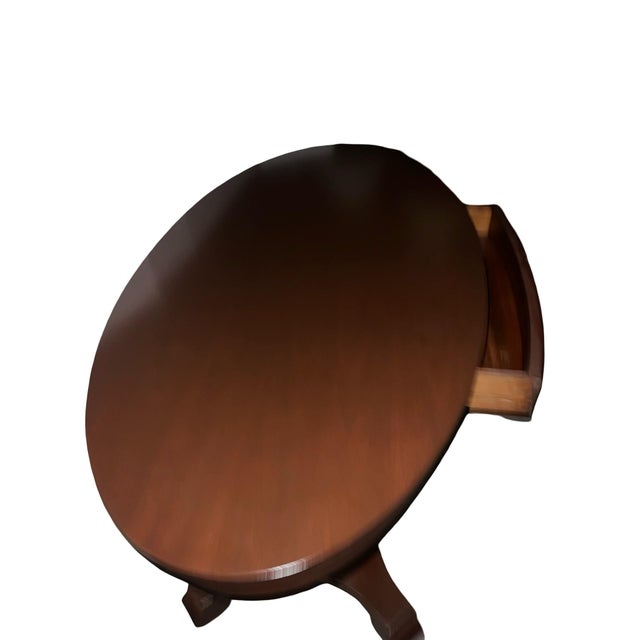 Wood American Empire Style Ribbon Mahogany Center Table / Desk, Early 1900s For Sale - Image 7 of 7