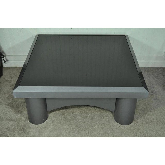 Industrial Modern Large Custom Aluminum Gun Metal 40" Square Coffee Table For Sale - Image 10 of 10