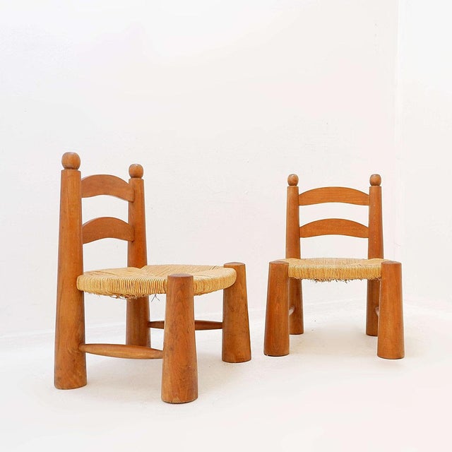 Low Brutalist Chairs by Charles Dudouyt, 1960s, Set of 2 For Sale - Image 15 of 15