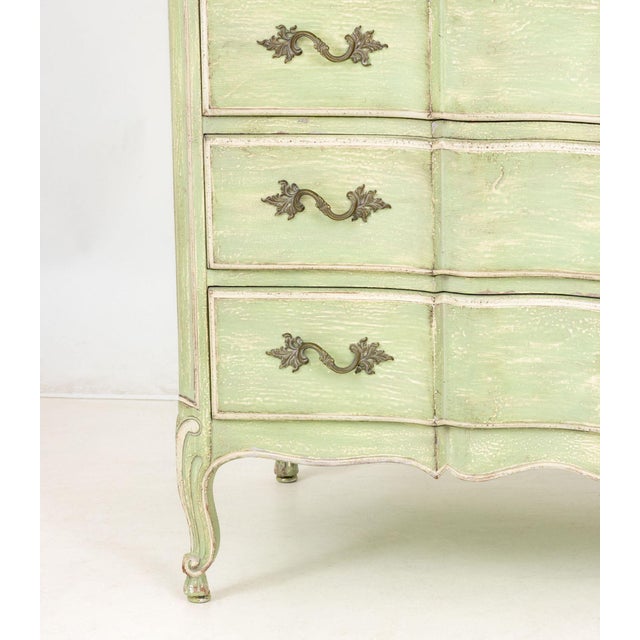 Mid 20th Century French Provincial Style Green Painted Cupboard For Sale - Image 5 of 10