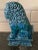 Vintage Blue Glazed Ceramic Chinese Foo Dog Sculpture For Sale - Image 4 of 7