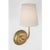 Modern Thomas O'Brien for Visual Comfort Signature Vendome 16" Cordless Single Sconce in Hand-Rubbed Antique Brass with Linen Shade For Sale - Image 3 of 9