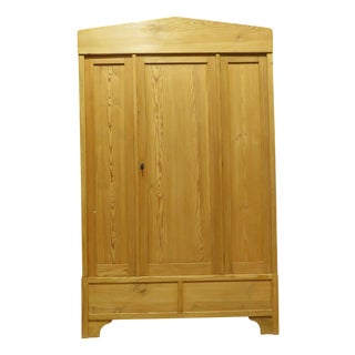 Antique Knockdown Wardrobe in Pine, 1890s For Sale