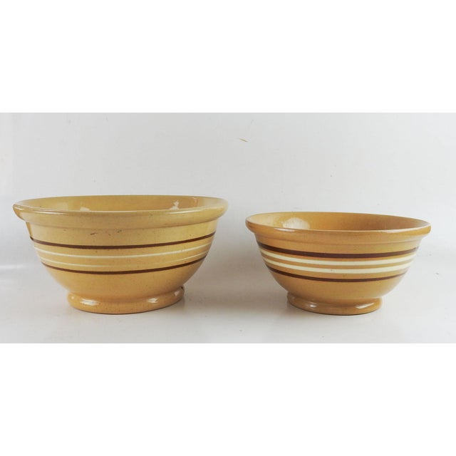 Vintage Yellow Ware Mixing Bowls a Pair Chairish