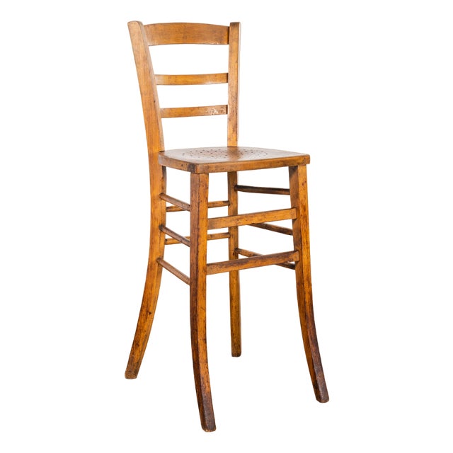 French Blonde Bentwood Dining Chair attributed to Marcel Breuer for Luterma, 1950s For Sale