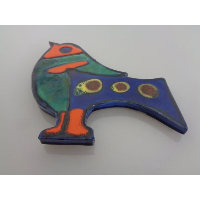Blue Vintage Ceramic Bird Wall Art, Denmark, 1970s For Sale - Image 8 of 14