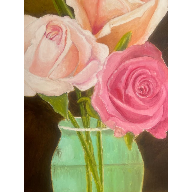 Vintage Floral Still Life Vintage in Gold Frame For Sale - Image 10 of 13