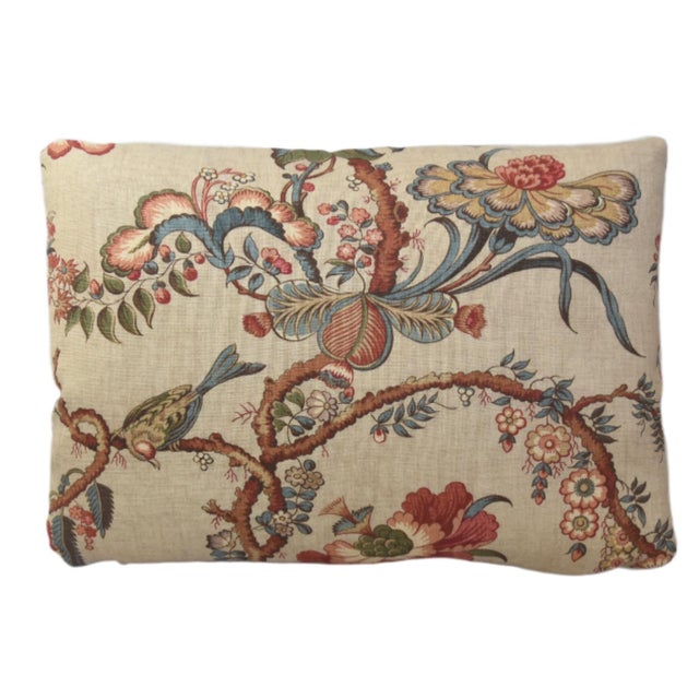 Custom-tailored designer pillow in Lee Jofa "Kitley", an exclusive David Easton design depicting a wonderful botanical,...