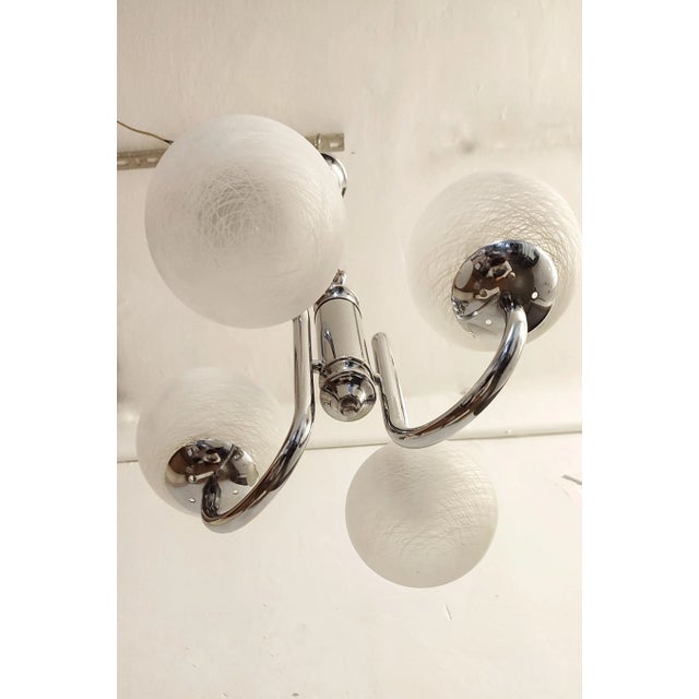 Metal and Glass Ceiling Lamp, Italy, 1970s For Sale - Image 9 of 13