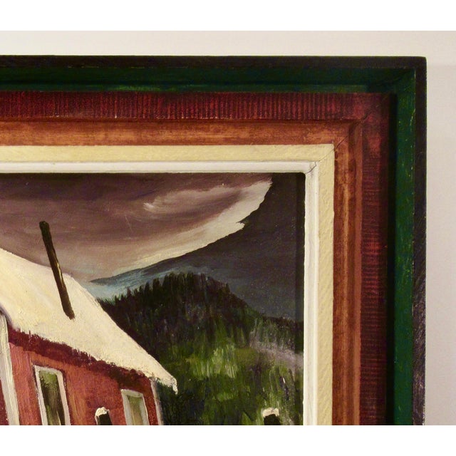 Charles Frederick Surendorf Landscape With Farm House In Winter C. 1950 Painting For Sale In San Francisco - Image 6 of 6