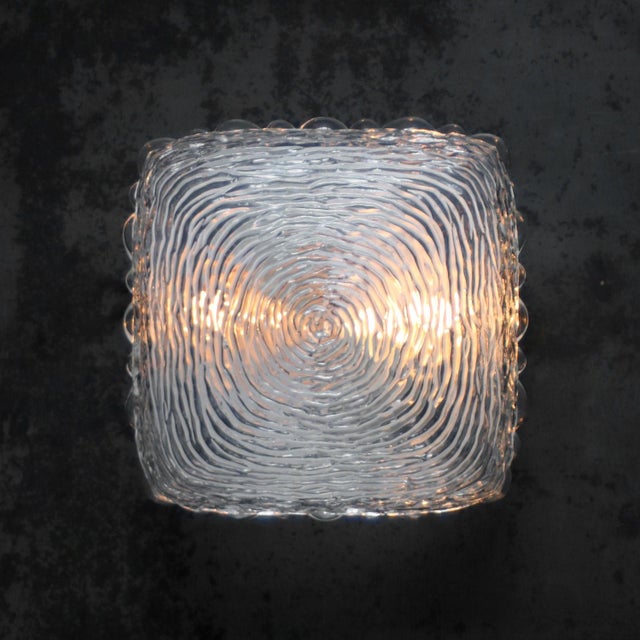 1960s Mid-Century Modern Clear Glass Ceiling Lamp by Helena Tynell for Glashütte Limburg For Sale - Image 5 of 11