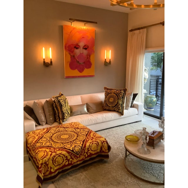 Atelier Versace Custom Made Multi Color Baroque Velvet Throw For Sale - Image 11 of 13