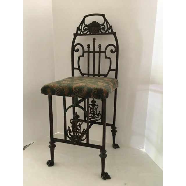 Stunning Art Deco iron telephone chair. Unfortunately , we don’t have the stand. This is extremely solid and heavy....