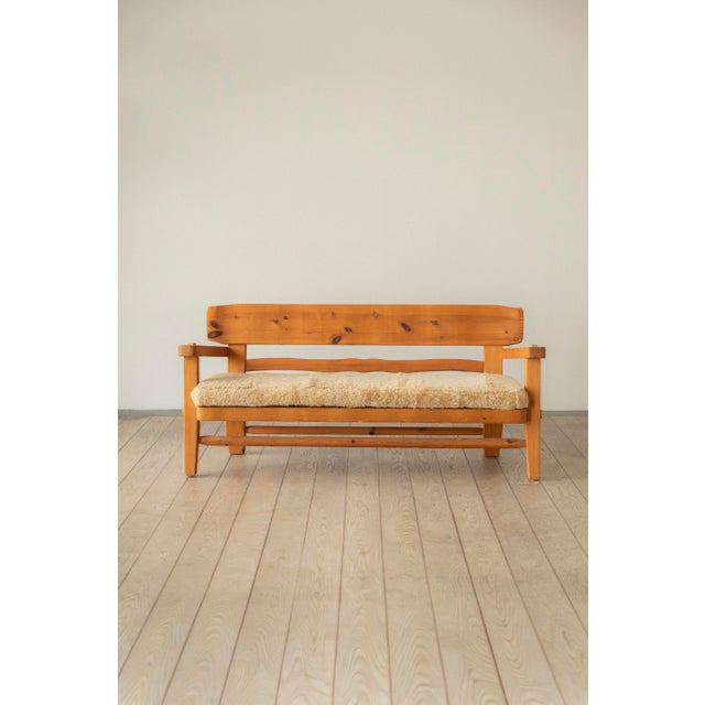Pine Bench by Stig Sandqvist, 1960s, in Good conditions. Designed 1960 to 1969 This piece is attributed to the mentioned...