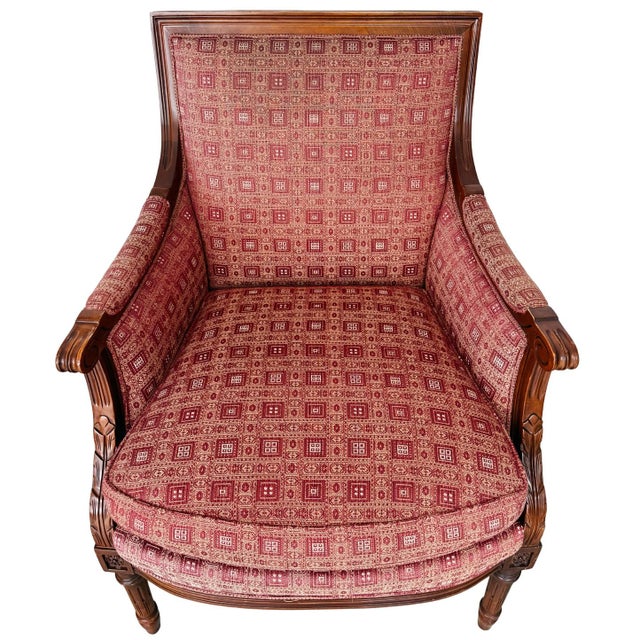 Vintage Hancock & Moore Louis XVI Neoclassical Mahogany Bergère Chairs - A Pair For Sale - Image 9 of 17
