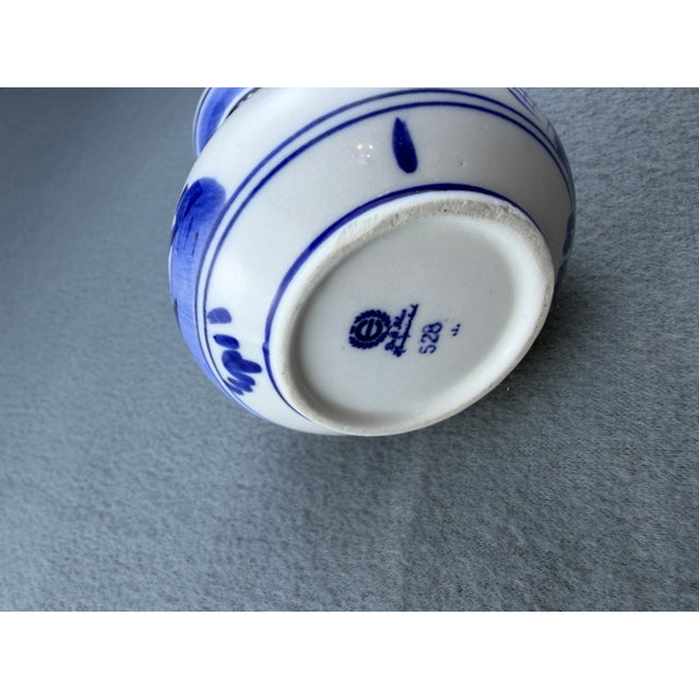 Vintage Hand-Painted Delft Blue Bud Vase, Windmill Motif, Pattern 528 For Sale - Image 17 of 18