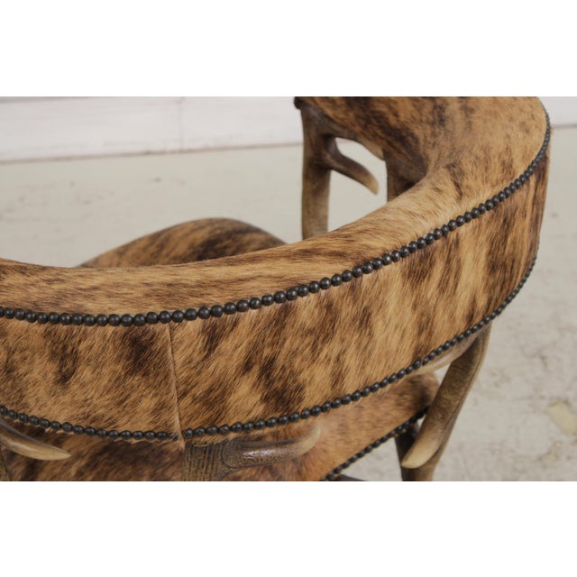 Theodore Alexander Antler Chair W. Animal Hide For Sale - Image 11 of 15