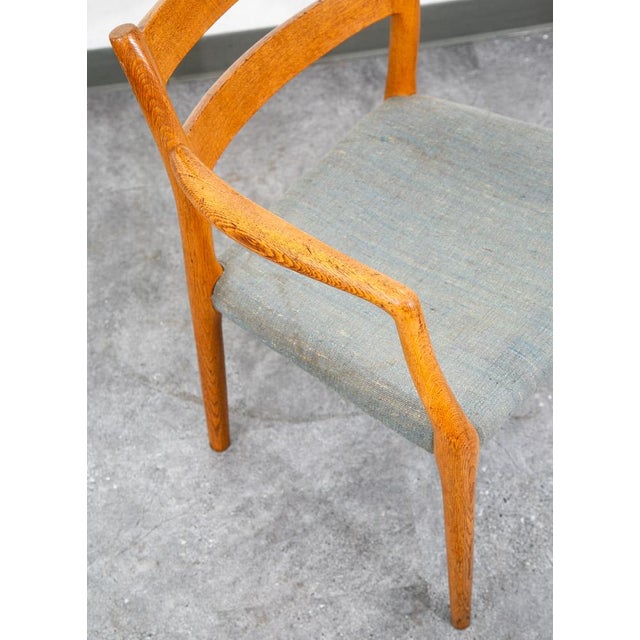 Mid Century Danish Modern Dining Chair Niels j.l Moller #67 Oak Denmark Armchair For Sale - Image 12 of 12