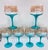 1980s 1980s Silent Pool Intricately Realised Copa Balloon Gin Glass Aqua 6pc Stem Goblets For Sale - Image 5 of 7