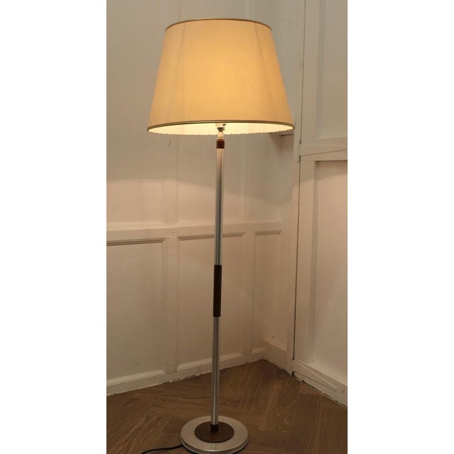 Mid-Century Modern Chrome and Wood Telescopic Floor Lamp, 1960s For Sale - Image 10 of 12