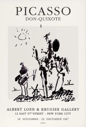 Don Quixote Screenprint Exhibition Poster after Picasso