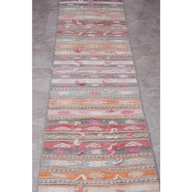 1960s Vintage Turkish Wool Kilim Runner 1'9'' X 23'1'' For Sale In Philadelphia - Image 6 of 13
