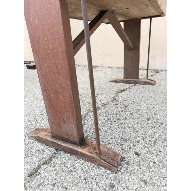 Antique French Primitive Rustic Green Distress Painted Flip Top Wood School Desk For Sale - Image 13 of 17