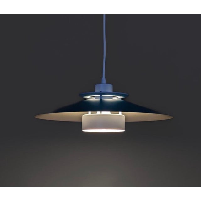 Turquoise and White Pendant Lamp from Dana Light, Denmark, 1970s For Sale - Image 9 of 10