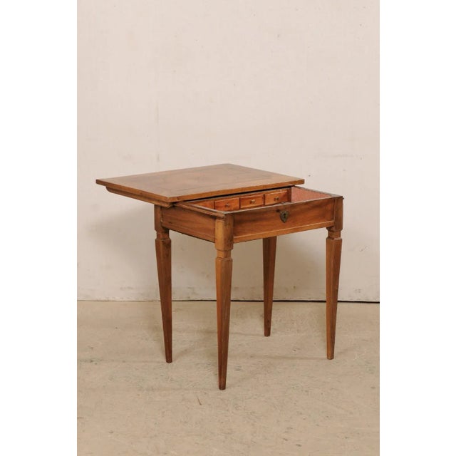 Brown 19th Century Italian Writing Desk with Sliding Top for Storage For Sale - Image 8 of 12