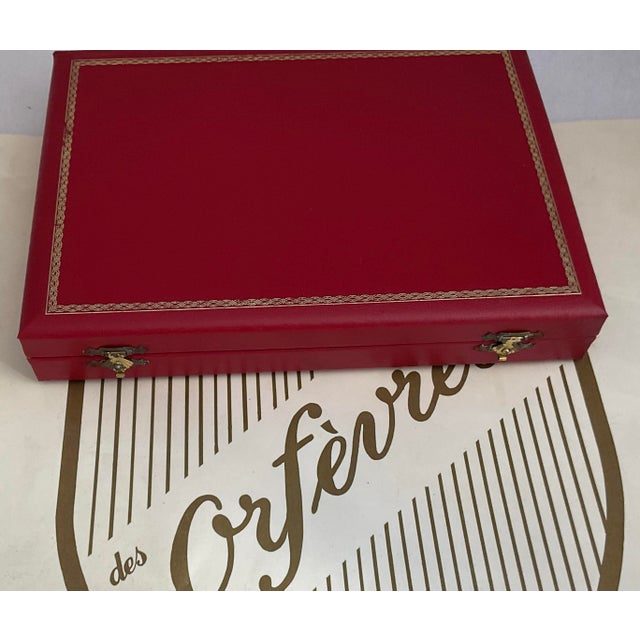 1970s Silver Set of 12 Pastry Forks, Du Barry with Red Cases- Set of 12 For Sale - Image 10 of 18
